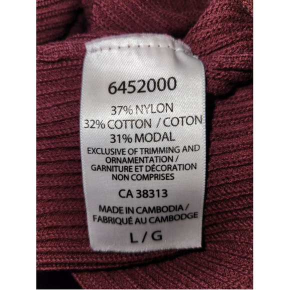 Elle | Sweater | Women | Knit | Burgundy | Size Large - Picture 7 of 7
